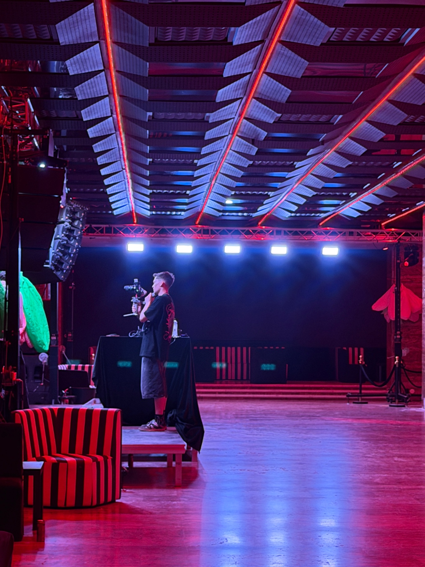 Stage with red lighting